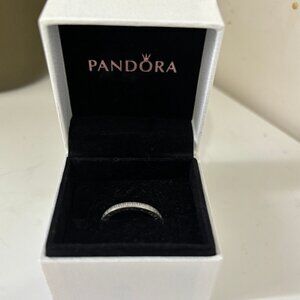 Pandora Size 6 Diamond Ring with hearts on inside